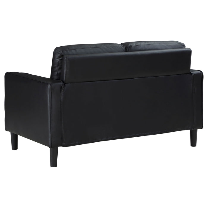 Weld 3 Piece Upholstered Track Arm Sofa Set - Black