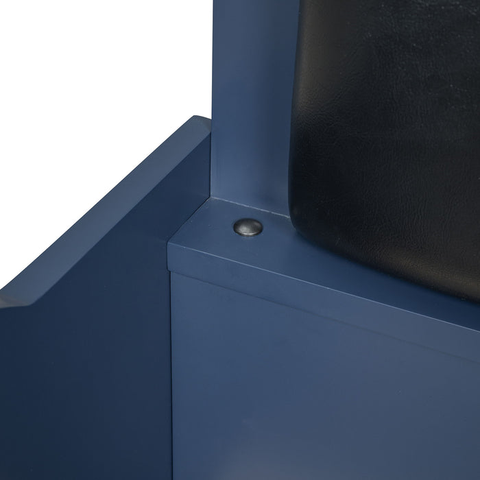 Race Car Shaped Platform Bed With LED And Upholstered Backrest In