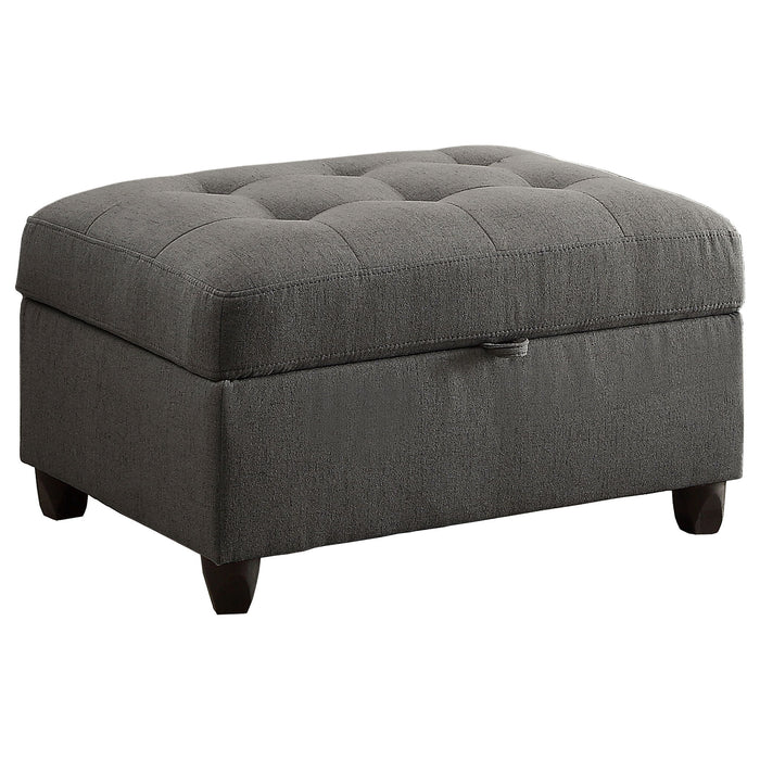 Balta - 2 Piece Loose Back Sectional With Ottoman Upholstered - Gray
