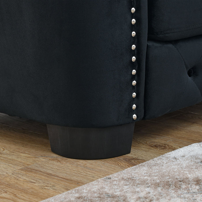 Modern Chesterfield Sofa With Tufted Backrest For Living Room