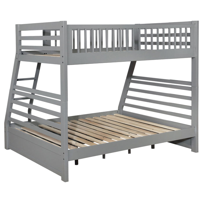 Keira - 2 Drawer Twin Over Full Bunk Bed - Gray