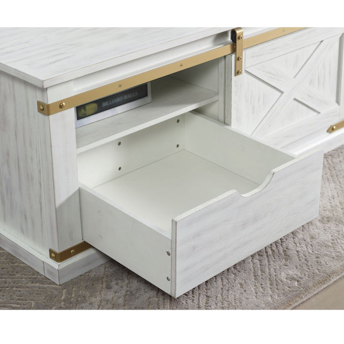 Coffee Table With Storage Drawer And Open Shelves - Antique White / Gold