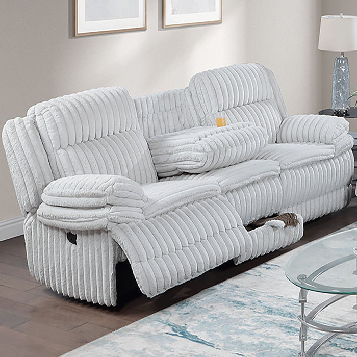 Motion Recliner Sofa With Fold-Down Table, Manual Recline, Charging Station & Cup Holders