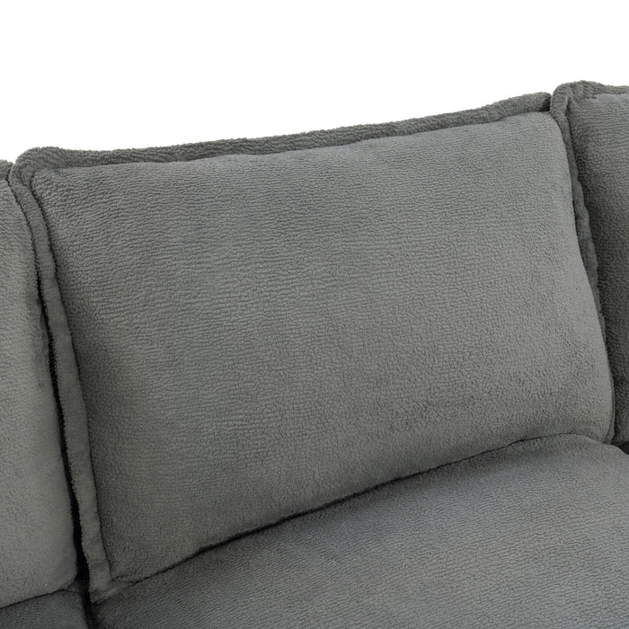 Modern Loveseat Sofa, Upholstered Couch With Side Storage Pockets