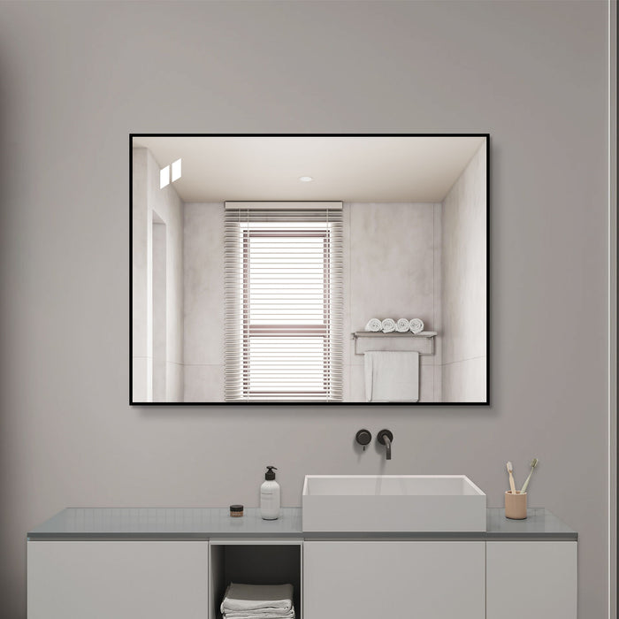 Framed Wall Mirror For Bathroom - Black