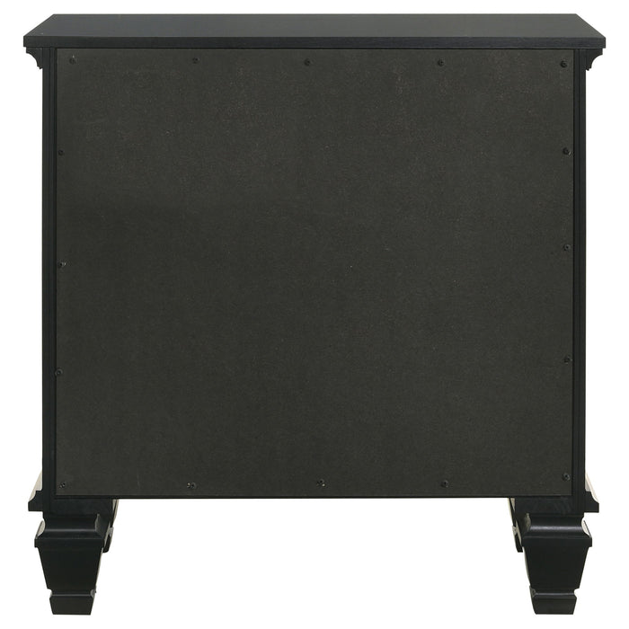 3 Drawer Nightstand With Pull Out Tray - Black