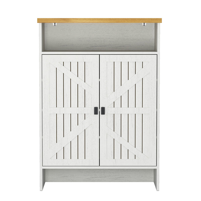 Modern Minimalist Shoe Cabinet With Sliding Door Design - White