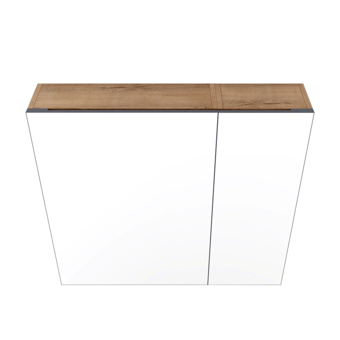 29.63" Wall Mounted Cabinet With Adjustable Shelves Storage Cabinet For Bathroom - Imitative Oak