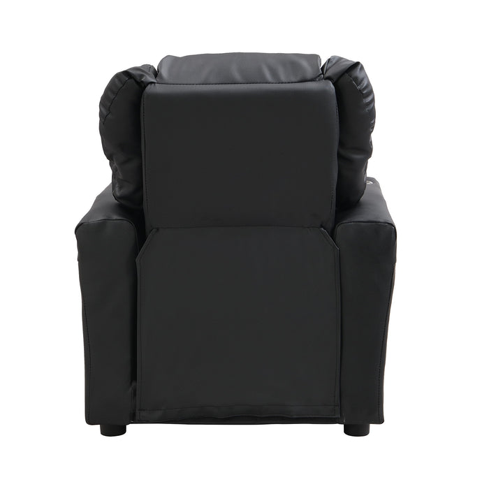 Sally Deluxe Kids Recliner Chair With Cup Holder - Black