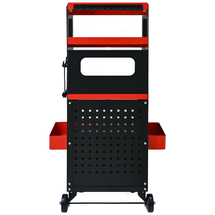 4 Level Multi Purpose Trolley For Diagnostics - Black / Red