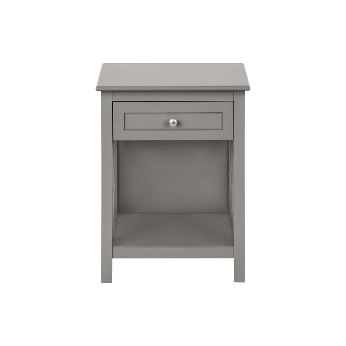 Accent End Table, 2 Tier, Storage Drawer, Transitional Style