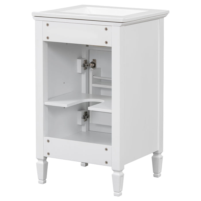 Bathroom Vanity With Sink, Adjustable Shelf, Tilt-Out Drawer
