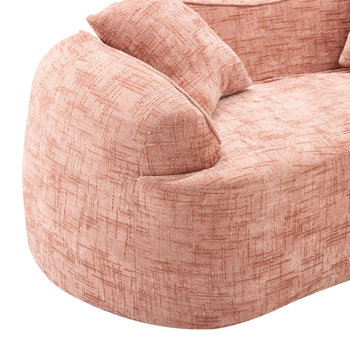 Curved 2 Person Compress Sofa With Armrests, Includes Pillows