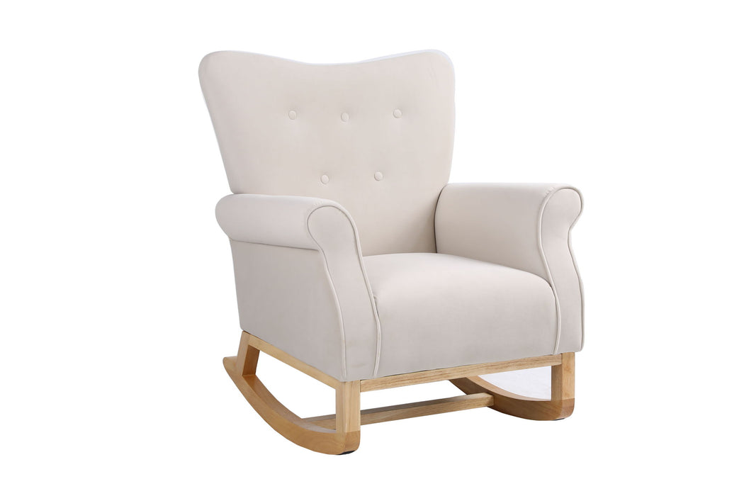 Modern Rocking Chair, Upholstered Accent Chair For Nursery, Small Contemporary Rocke