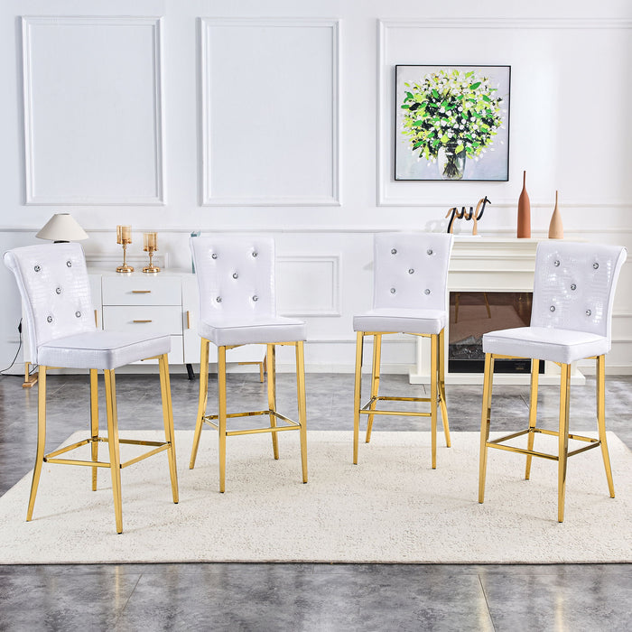 Bar Chairs With Crystal Clasp Design (Set of 2)