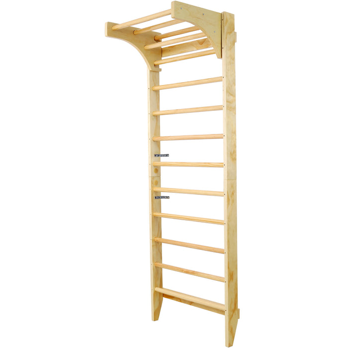 Swedish Ladder, Stall Bars Set For Physical Therapy & Gymnastics - Natural