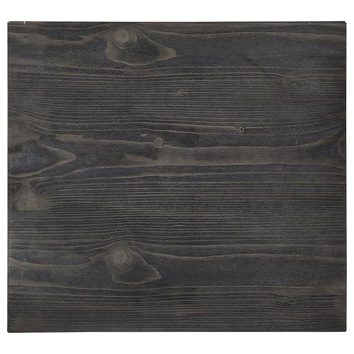 Rectangular End Table With Plank Shelf - Gray