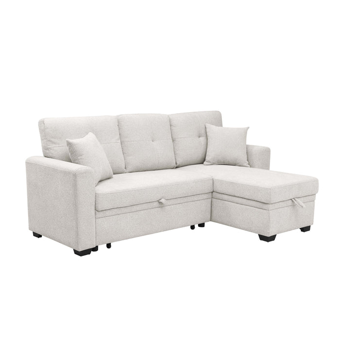 Upholstered Sectional With Pull Out Bed And Chaise Storage