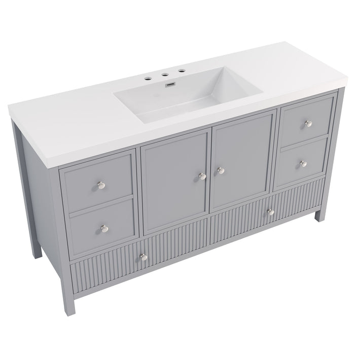 Bathroom Vanity With Separate Sink, Soft Close Doors And 4 Drawers