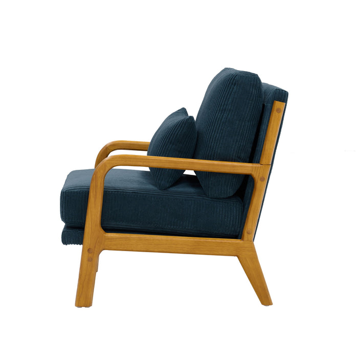 Upholstered Armchair With Back Support Pillow