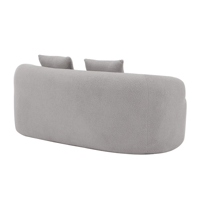 Curved Loveseat Sofa With Round Armrest