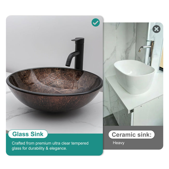 Vessel Sink With Faucet And Pop-Up Drain
