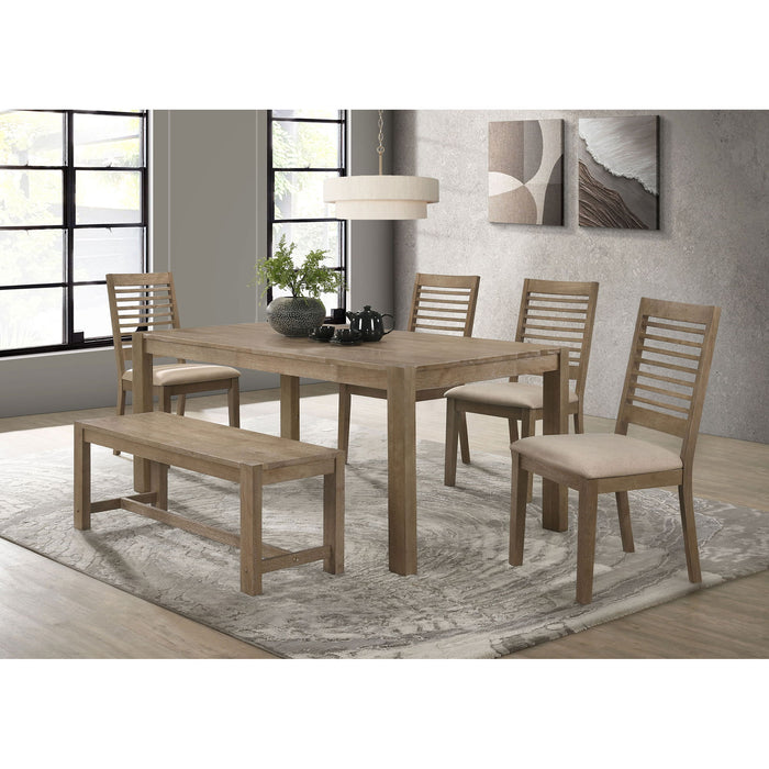 Malvika - Trestle Base Dining Bench - Brown