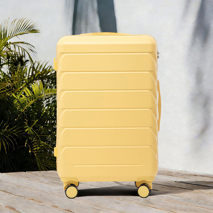 Hard Shell Luggage With Scratch Resistant Surface, 4 Wheels, Combination Lock & Side Hooks