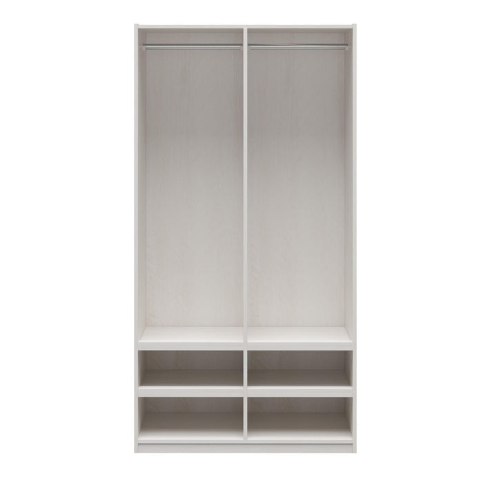 Suite Style Modular Extra Wide Wardrobe With Open Shelves - White