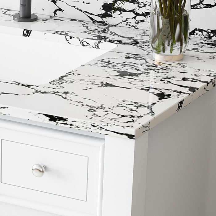 Bathroom Vanity Set With 3 Drawers And Storage Cabinet - White