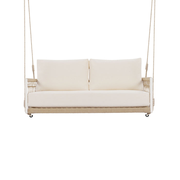 Outdoor Swing Sofa With Soft Cushions For Patio - Beige