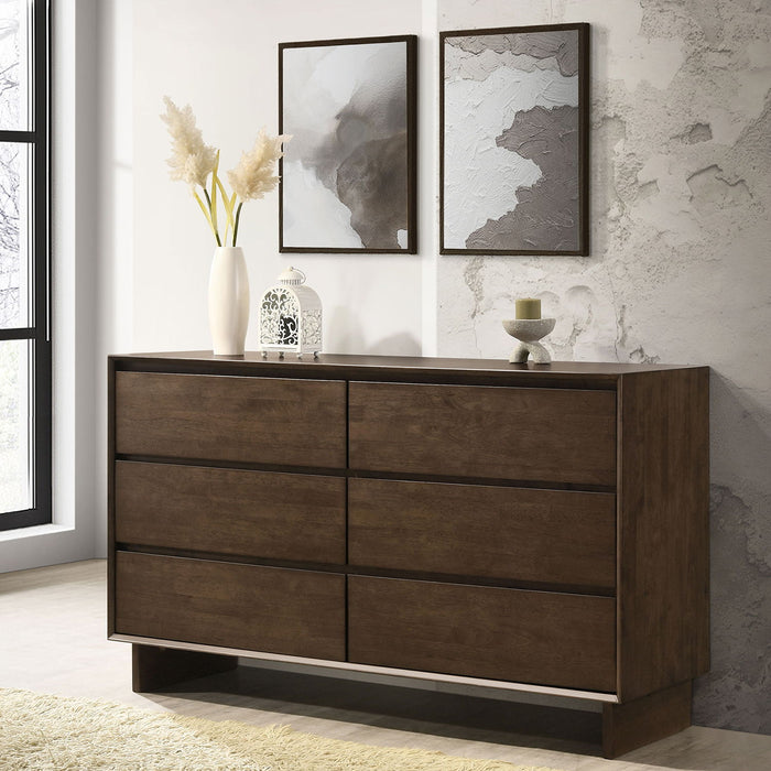 Hemlock - 6 Drawer Dresser Cabinet - Brown