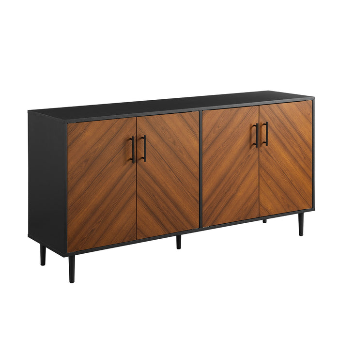 Bookmatch Door Buffet - Acorn / Solid Black