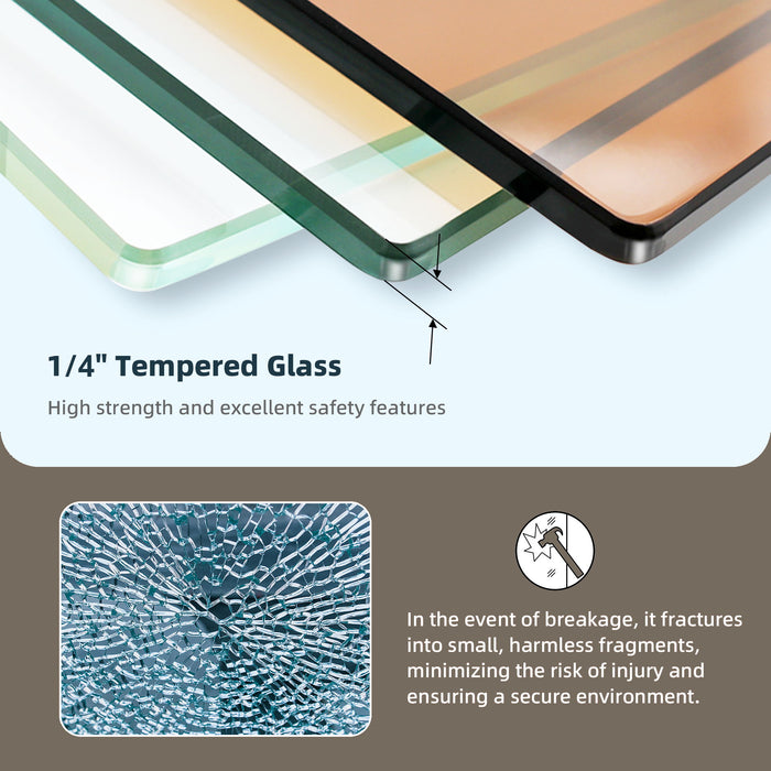 Glass Shower Door, Shower Sliding Door Walk In Shower Screen Dual Usage, 1 / 4" Thick Glass Panel With Stainless Steel Handle, Supporting Bar - Black