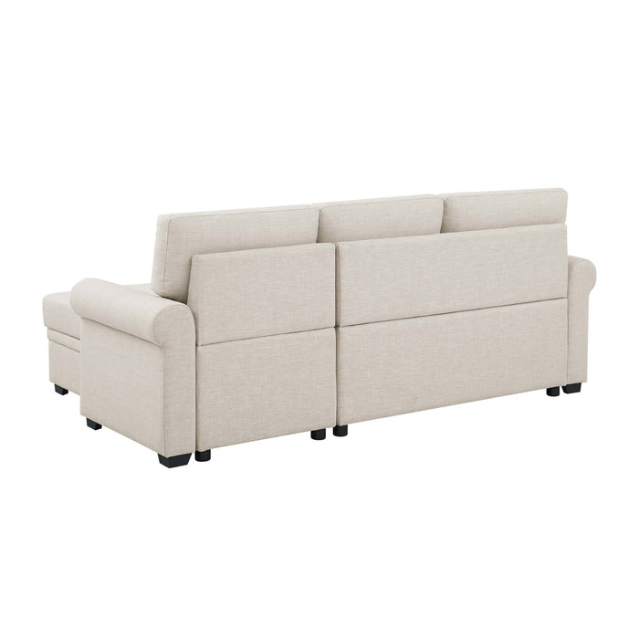 Upholstered Sleeper Sofa With Reversible Storage Chaise