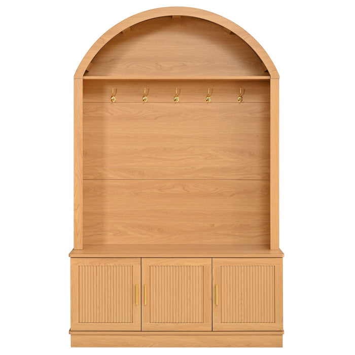 Arched Top Hall Tree With 5 Hooks