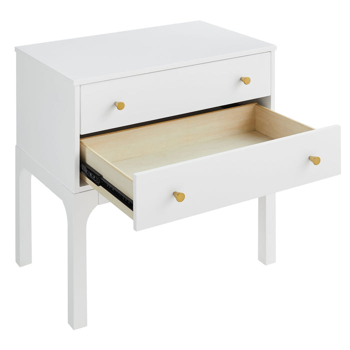 Alonso - 2 Drawer Nightstand - White