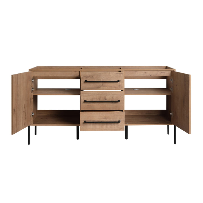 60" Freestanding Bathroom Vanity With Soft Close Doors And Drawers, (Vanity Only) - Imitative Oak