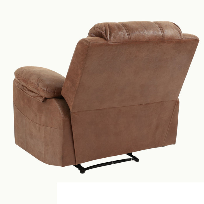 1 Piece Single Power Recliner Pillow Top Arms Cushion Back With USB Port - Dark Brown
