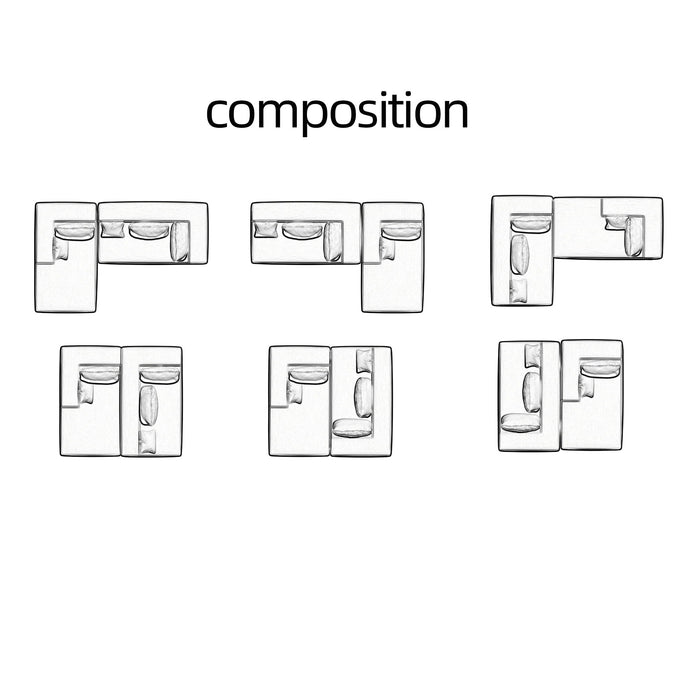 Modular Corner Sofa With Soft Linen Fabric