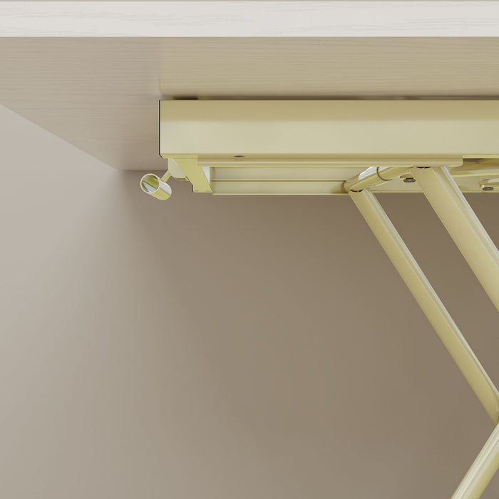 Adjustable Standing Table, Indoor & Outdoor Use, Portable With Adjustable Height - Off White / White