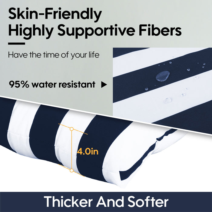 2 Piece High Back Patio Chair Cushion Set, Tufted Adirondack And Rocking Chair Cushions