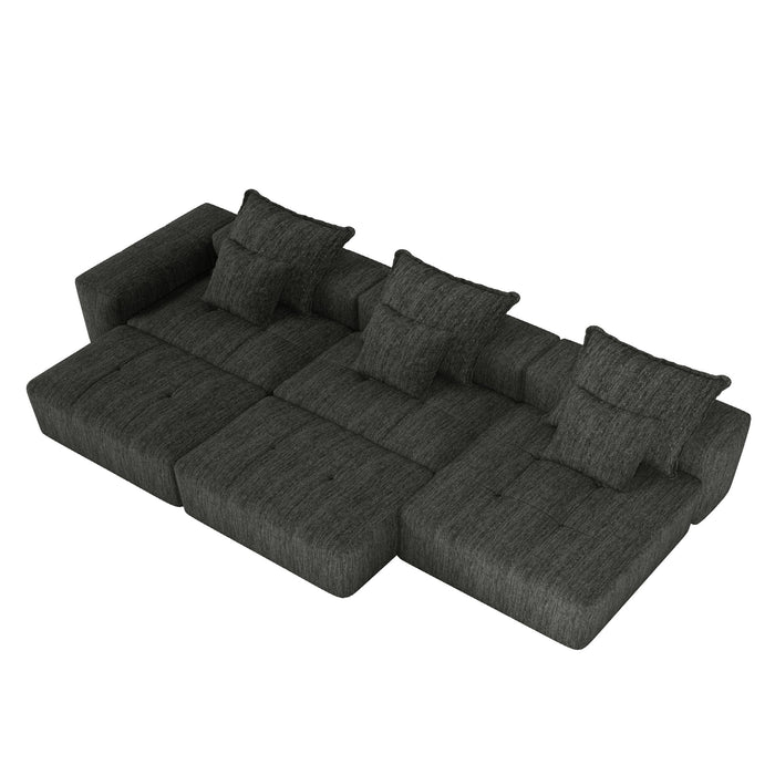 Modern Oversized Diy Combination, Modular Sectional Sofa With Pillows