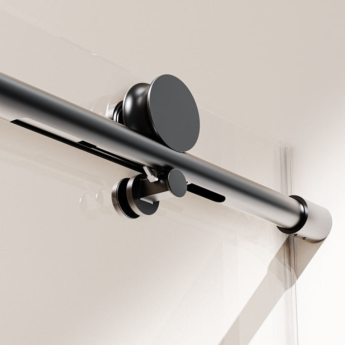 Frameless, Single Sliding Soft Close Shower Doors, 5/16" Sgcc Tempered Glass
