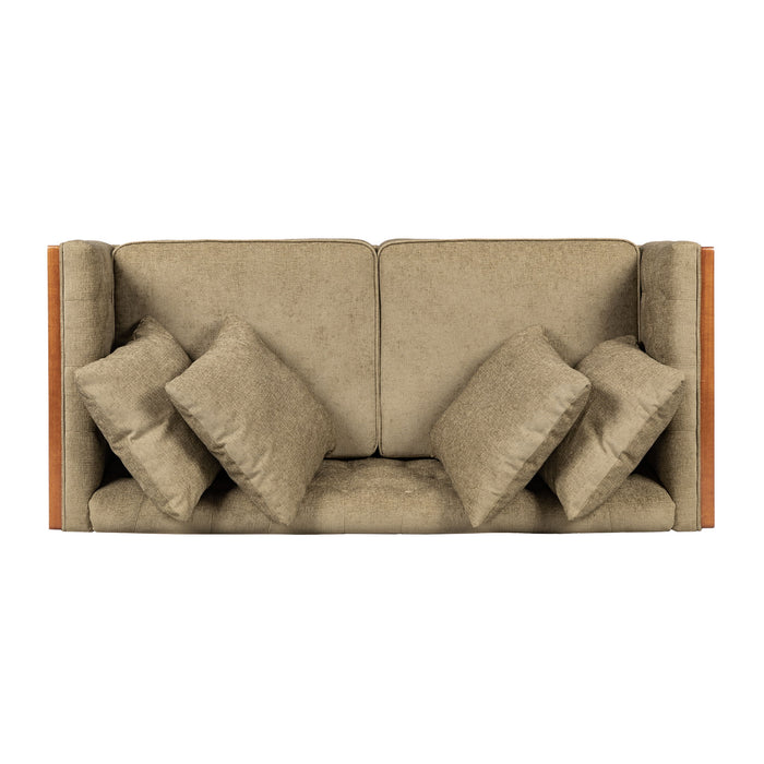Retro Modern Loveseat With Button Tufted Upholstery