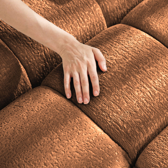 Sofa Set With Ottoman And Pillows, Textured, High Resilience Cushions