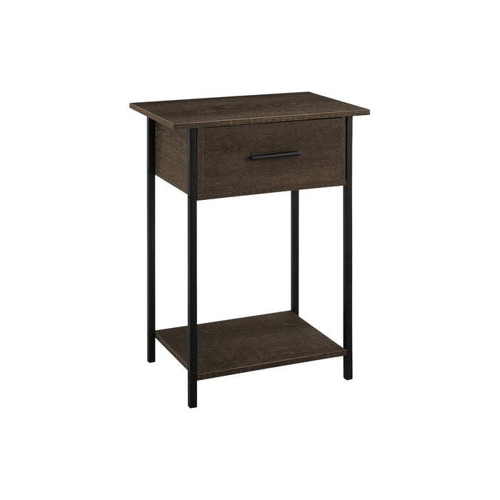 Contemporary 2 Tier Accent Table With Storage Drawer