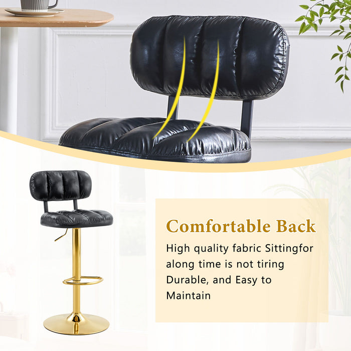 Adjustable Height Bar Stools & Footrest For Kitchen Island (Set of 2)