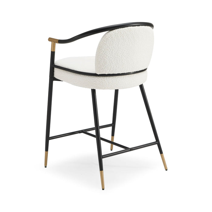 Contemporary Upholstered Counter Stool Set With Metal Frame
