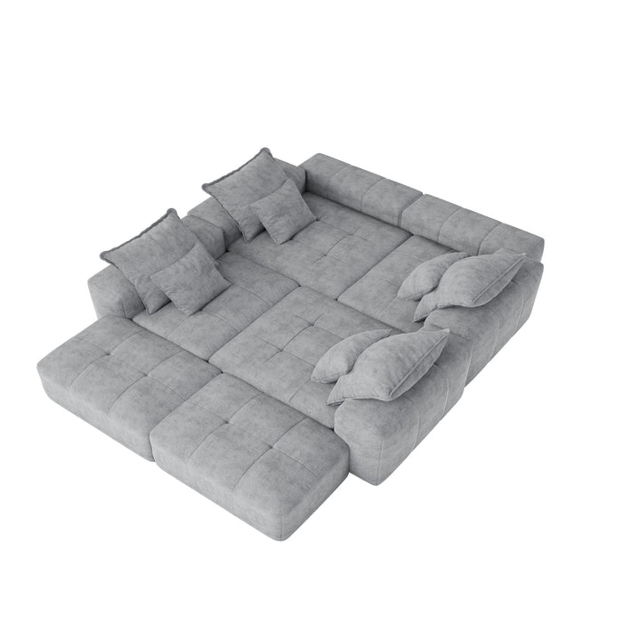 Modern Oversized, Modular Sectional Sofa With Pillows
